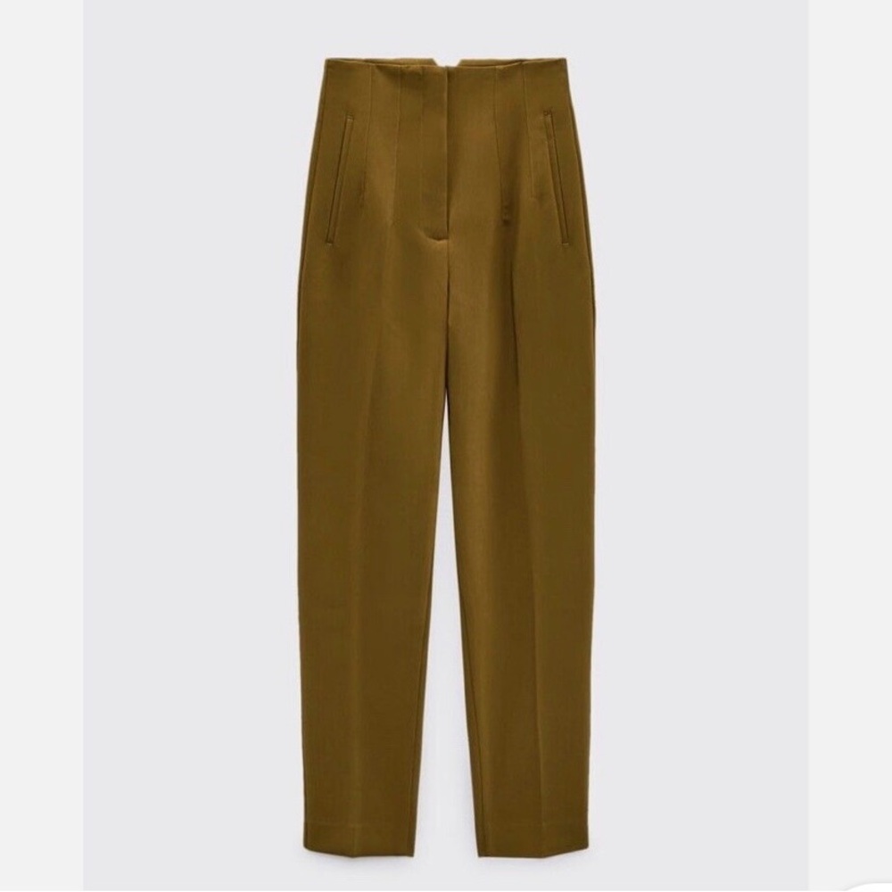 Elegant Brown High-Waisted Pants | Zara | High Waist